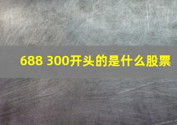 688 300开头的是什么股票